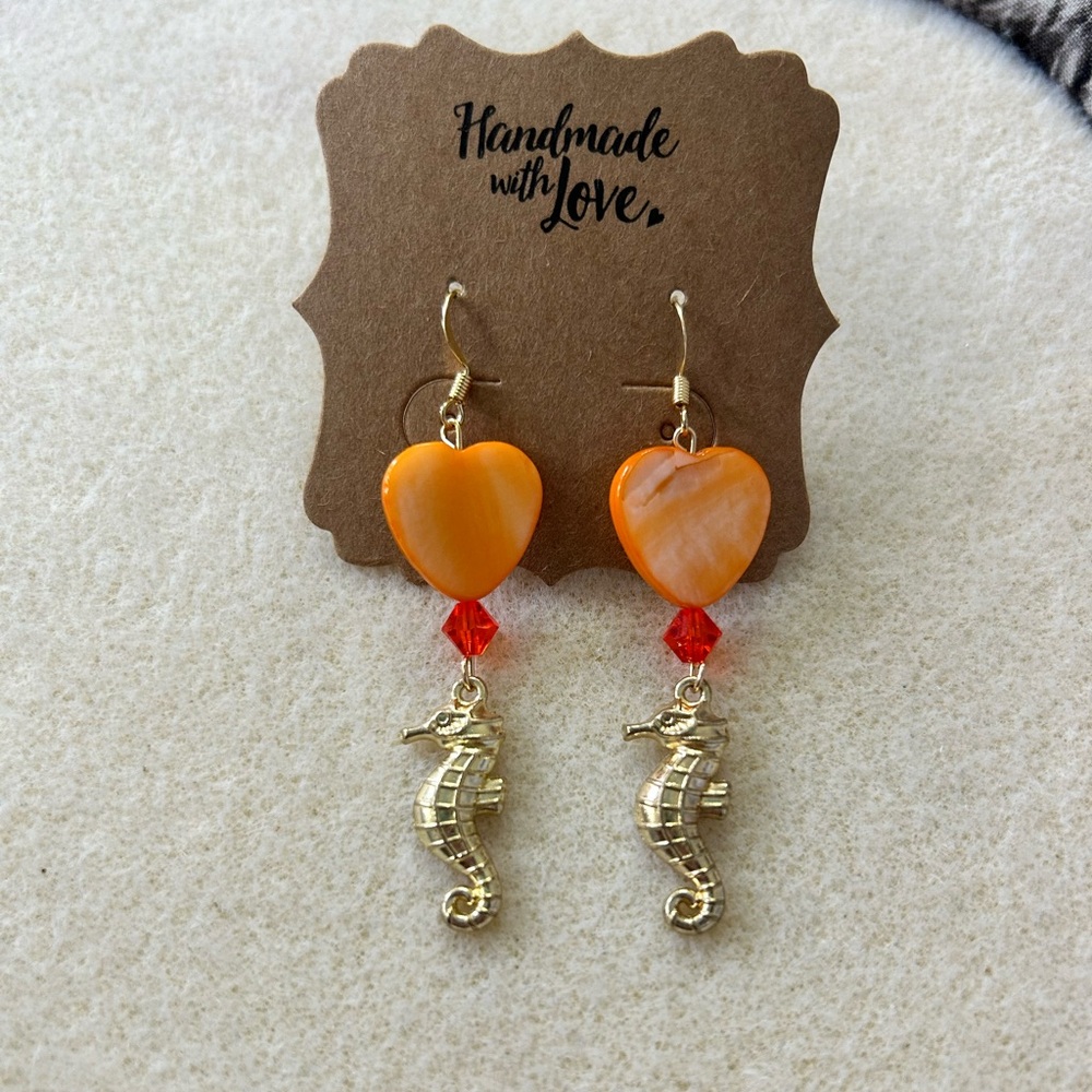 Handmade Beaded seahorse earrings